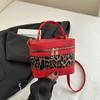 Estampado de Leopardo Empalme Estilo Coreano Personalizado Moderno Color Contrastante 2025 Otoño Nuevo Empalme Maquillaje Un Hombro Cruzado Bolso Cuadrado Pequeño