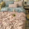 Conjunto de Roupa de Cama Classe A Algodão Nuvem Conjunto de Quatro Peças Algodão Lavado Roupa de Cama Conjunto de Três Peças Cama Lençóis de Cama Capa de Colcha Capa de Colcha Dormitório Estudantil