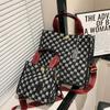 Bolso Tote de mezclilla para mujer 2025 Nuevo Transfronterizo a cuadros con borlas Bolso de mano moderno Bolso bandolera grande y pequeño