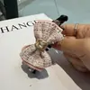 Pinza para el pelo con lazo de moda para Primavera, Otoño e Invierno, Pasador pequeño estilo Chanel, Pinza de plátano para la parte trasera de la cabeza, Adorno para flequillo y cabello con pedrería