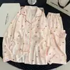 Pijama para mujer al por mayor transfronterizo, estilo fino para primavera y otoño, algodón nube, lunares, manga larga, pantalón largo, conjunto holgado dulce para casa