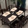 Mantel Individual Nuevo Chino Mesa Redonda Sectorial Cuero Antiescaldante Impermeable A prueba de Aceite Estilo Chino de Alta Gama Tapete para Tazón Mantel para Plato de Mesa de Comedor