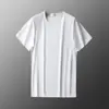Camiseta de Manga Corta de Seda Helada a la Moda para Hombres, Jóvenes y de Mediana Edad, Top de Color Sólido de Media Manga, Cuello Redondo, Estilo Delgado, Camiseta Básica de Talla Grande
