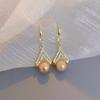 Pendientes sencillos y encantadores, populares, de lujo, con diseño de nicho, versátiles, con lazo, pequeños y frescos, al por mayor para mujer.