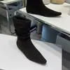 Nuevas Botas Cortas de Cuadrado Estilo Coreano para Mujer Otoño/Invierno 2026, Botines plisados de Verano, Botas Largas de Tacón Medio, Botas de Moda Marrones