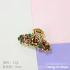 Presilha de Cabelo Dupla Flor Estilo Europeu e Americano, Presilha Grande de Liga de Metal Vintage Exquisita para Mulheres, Presilha Vazada para Franja