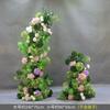 Novo Arranjo de Flores de Chão para Casamento Mori Coluna de Flores de Casamento Verde Arranjo Floral Artificial Verde Branco Flor de Guia de Estrada Beleza Decoração de Comércio Exterior