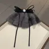 Otoño e Invierno Nuevo Clip de Pelo de Lana Tejido a Mano con Lazo y Perla Pinza de Primavera Pinza para el Cabello Elegante para Mujer Pinza Superior Accesorios para el Cabello de Boutique