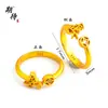 Anillo con un Apellido Aleatorio de los Cien Apellidos Familiares, Enviado con un Apellido Aleatorio, Diseño de Nicho, Moderno, Sencillo, Alto Valor Estético, Anillo Ajustable con Diseño de Moneda de Cobre