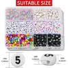 4*7mm Contas Digitais Acrílico Redondas Soltas Pulseira de Amizade com Contas Digitais Feita à Mão Acessórios de Joias DIY