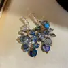 Brincos de Franja Gota d'Água em Zircônia Super Brilhantes, Estilo Étnico Retrô Artístico, Design de Gancho de Orelha Fashion, Brincos Únicos e Versáteis