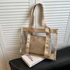 Bolsa transparente de grande capacidade, popular no verão, feminina, nova bolsa de ombro gelatinosa da moda, estilo ocidental, bolsa tote