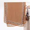 Bufanda Estampada para Mujer con Cadena Retro Estilo Coreano Moda Versátil Algodón y Lino Bufanda Larga de Gasa Bufanda Protectora del Sol de Verano Dropshipping