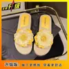 Sandalias de playa de verano para mujer, nuevo estilo 2025, diseño de hada, suela gruesa, estampado floral, perfectas para vestidos y cómodas de llevar.