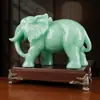 Estilo chinês seguro auspicioso Elefantes de safira ornamentos um par para escritório sala de estar armário de vinho decoração de casa presentes de inauguração
