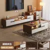 Móvel de TV para sala de estar, novo modelo 2026, armário de armazenamento para apartamentos pequenos, combinação integrada de mesa de centro retrátil e móvel de TV