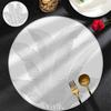 Tapete de isolamento térmico antiderrapante para hotel Palm Leaf, tapete redondo antiderrapante resistente a altas temperaturas para utensílios de mesa e pote de areia em PVC
