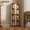 Estante de Livros Giratória para Uso Doméstico, Exibidor e Rack de Armazenamento de Chão para Quarto, Organizador Integrado de Parede para Sala de Estudo, Estante Simples