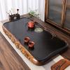 Bandeja de té de sándalo negro para uso doméstico, modelo nuevo, estilo simple de una sola capa con drenaje, imitación de madera natural, finamente tallada, mesa de té grande