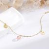 925H Letra Cristal de Fresa Plata de Ley Pulsera Cristal Rosa Mori Japón y Corea del Sur Joyería de Mano Pequeña Fresca En Vivo