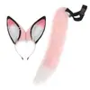 Faixa de Cabeça de Raposa de Pelúcia para Fantasia Halloween Cosplay Novas Orelhas de Lobo Orelhas de Fera Conjunto de Cauda de Fera Adereços Comic Con