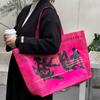 Bolso tejido con polvo fluorescente, bolso de mano, bolso de piel de serpiente, para hornear, café, ropa, apertura de tienda, bolso llamativo, exposición, bolso de gran tamaño
