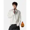 Sudadera con hombrera de remaches negros para hombre, moda de primavera y otoño, camiseta elegante de manga larga, estilo de alta costura americana, camiseta interior