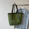 Bolso Tote de Lona con Contraste de Color y Estampado de Letras para Mujer, Gran Capacidad, Nuevo 2024, Bolso de Hombro Versátil