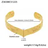 Pulsera con Cierre Elástico de Cabeza de León Redonda de Acero Inoxidable con Circonitas, Set de Pulseras Irregulares con Textura Martillada de Alta Resistencia