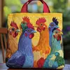 2026 Nueva Serie Transfronteriza de Pollo Estampado Digital Bolso Tote Acolchado de Hombro de Moda