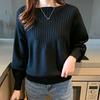 Nuevo Suéter de Punto con Mangas Murciélago para Mujer Otoño/Invierno 2026, Jersey de Manga Larga Hombros Descubiertos, Top Básico Holgado y Casual para Mujer