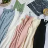 Top de tirantes de punto para mujer, tejido fino de seda helada, corte ajustado, cuello redondo, nuevo estilo de verano, prenda exterior sin mangas simple