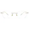 Elegantes Gafas Cat-Eye sin Marco para Mujer, Montura de Gafas Ultraligera de Titanio Puro Z6071, Lentes Graduadas de Aspecto Natural, Montura Óptica de Titanio