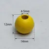 En stock 14mm cuentas redondas de madera de arce de colores para manualidades, cuentas sueltas, accesorios para ropa, fabricante de artesanías de madera, suministro directo