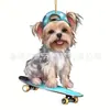 Nuevo adorno plano de perro lindo acrílico transfronterizo para coche, accesorio de mochila, decoración del hogar