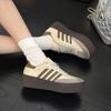 Seus sapatos de couro sapatos de treino retro alemães sapatos plataforma com sola grossa para aumentar a altura 2025 primavera novos sapatos brancos sapatos de biscoito femininos moda feminina