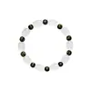 Pulsera de Cuentas Cilíndricas de Mármol Blanco y Jade Hetian con Mantra de Seis Caracteres Diseño Nicho Ins Conexión Templo de la Luna Gris Pulsera para Hombre y Mujer