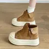 Estilo Coreano Cano Alto Solado Grosso Fashion Versátil Plataforma Sapatos Femininos 2026 Outono Botas Curtas Solado Macio Confortável para os Pés Tênis Board