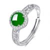 Joyería Huikai Pulsera Amor Eterno Xiangyun Jade Natural Agua Azul Plata Esterlina S925 Lujo Ligero Anillo Ágata Verde para Mujer