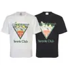 Novo Produto de Comércio Exterior: Camiseta de Manga Curta Casablanca com Gola Redonda Única e Logo de Letra Impresso do Portal das Ilusões