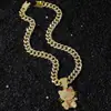 Collar con Colgante de Gato Animal Dibujo Animado Tridimensional Estilo Hip Hop Cadena Cubana Completa de Diamantes Transfronterizo para Hombre Europeo y Americano