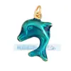 L34 colar pingente colorido Areva vieira estrela-do-mar cavalo-marinho charm joia de verão para praia e férias