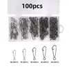 100/120 Peças Por Caixa Aço Inoxidável Estilo Americano Pinos Reforçados Conectores de Alta Tensão Anel em Oito Acessórios Pequenos