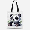 Amazon Transfronterizo Bolsa de Lona de Panda de Dibujos Animados Nueva y Linda Bolso de Mano para Estudiante y Trabajador de Oficina Bolsa de Viaje al Trabajo Al por Mayor