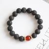 Pulsera creativa de latón volcánico con piedra de arena azul y cristal, personalizada, estilo retro, popular para hombres y mujeres, joyería para parejas 519