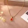 Lujo Ligero, Collar de Moda y Sencillo, Diseño de Nicho, Cadena Exquisita para Clavícula de Piedra Natural de Alto Grado Ojo de Tigre Ovalado