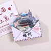 Ímãs de Geladeira Personalizados de Madeira e Metal de Cidades em Fujian, China, Lembranças Criativas DIY para Atrações Culturais e Turísticas
