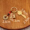 Moneda de Cobre de los Cinco Emperadores Calabaza Pixiu Llave de Tesoro Abierto Colgante Accesorios de Colgante con Cuerda Tendencia Versátil Llavero para Siempre