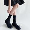 Primavera y verano delgados transpirables verticales calcetines de tubo de viento de ballet miu calcetines blancos algodón para mujer estilo coreano lazo japonés