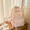 Nova mochila escolar para meninas, alunos do ensino fundamental 2025, alunos do ensino médio e fundamental, mochila de grande capacidade com design de letras para meninas